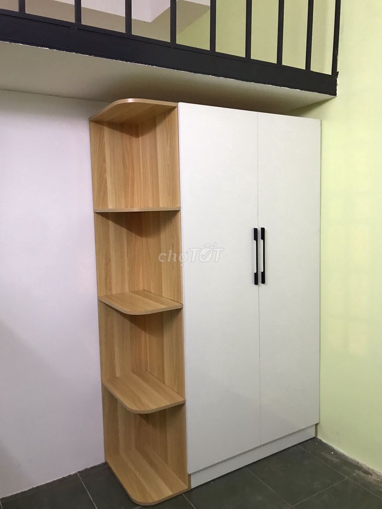 Tủ Quần Áo Gỗ+ Kệ Cánh Gà: 1m2x1m9