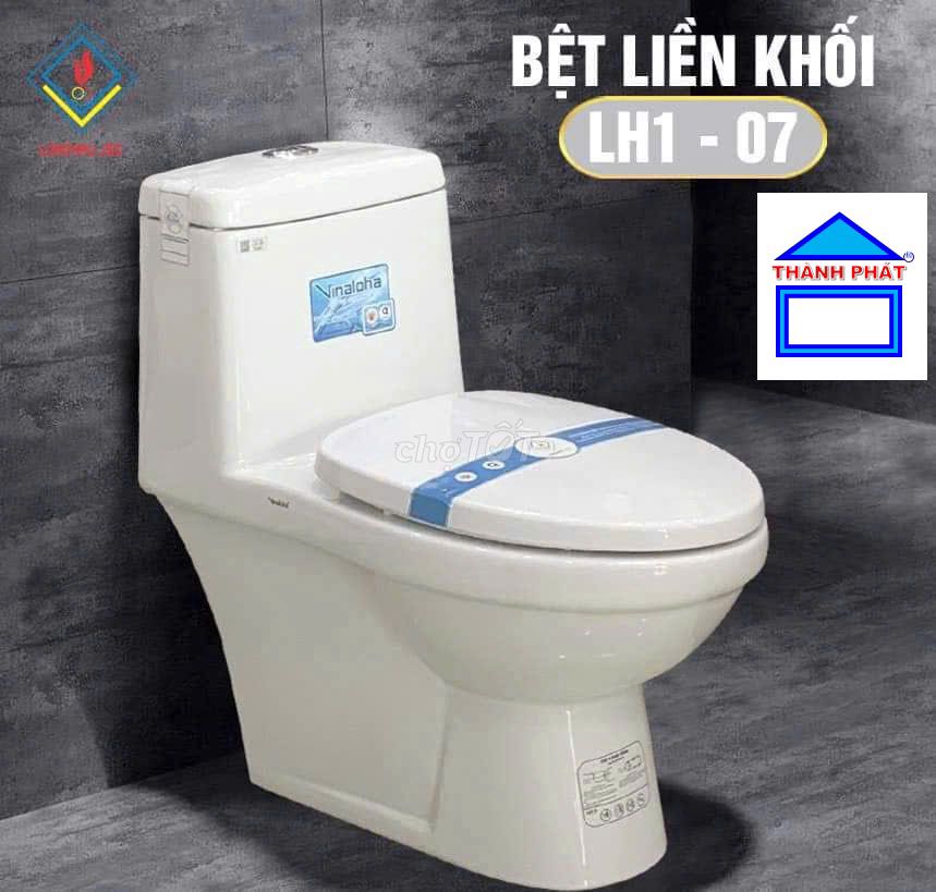 Bồn cầu Long Hầu 1 khối. Mua bán Thiết bị vệ sinh, nhà tắm tại Quận Nam Từ Liêm Hà Nội được đăng bởi THÀNH PHÁT hình 1