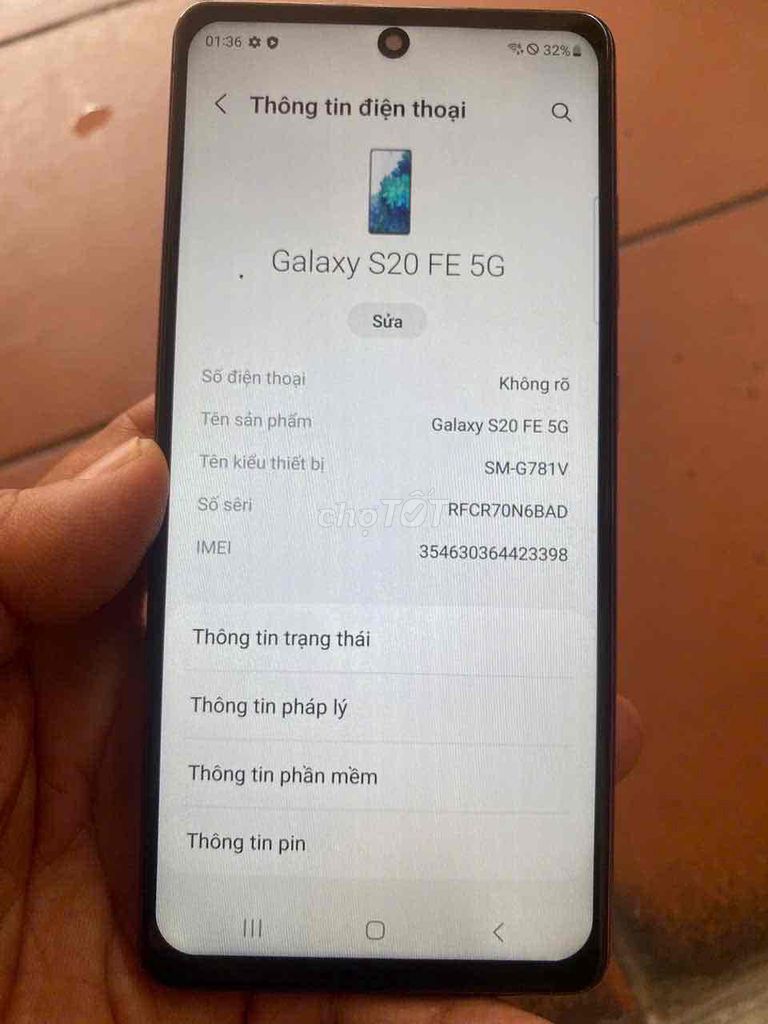 Samsung S20 FE 5G 6GB/128GB Đen. Mua bán Điện thoại tại Thành phố Thủ Đức Tp Hồ Chí Minh được đăng bởi Thanh Tâm hình 1