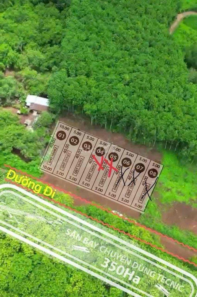 Đất sổ đỏ 5x40 tổng 200m2 xã Tân Lợi huyện Hớn Quảng tỉnh Bình Phước