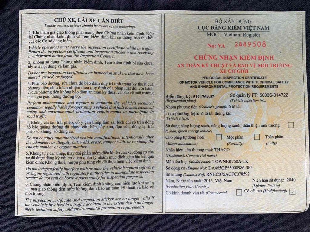 NHÀ BÁN THACO TUNER 600 kg ĐỜI 2016 CÒN RẤT ĐẸP. Mua bán Xe tải, xe ben tại Huyện Củ Chi Tp Hồ Chí Minh được đăng bởi Lương mạnh tuấn hình 8