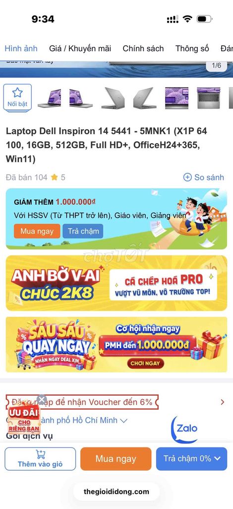 Dell Inspiron 14 5441 Snapdragon X Plus 14 inch. Mua bán Laptop tại Quận 6 Tp Hồ Chí Minh được đăng bởi Ryan Huynh hình 1