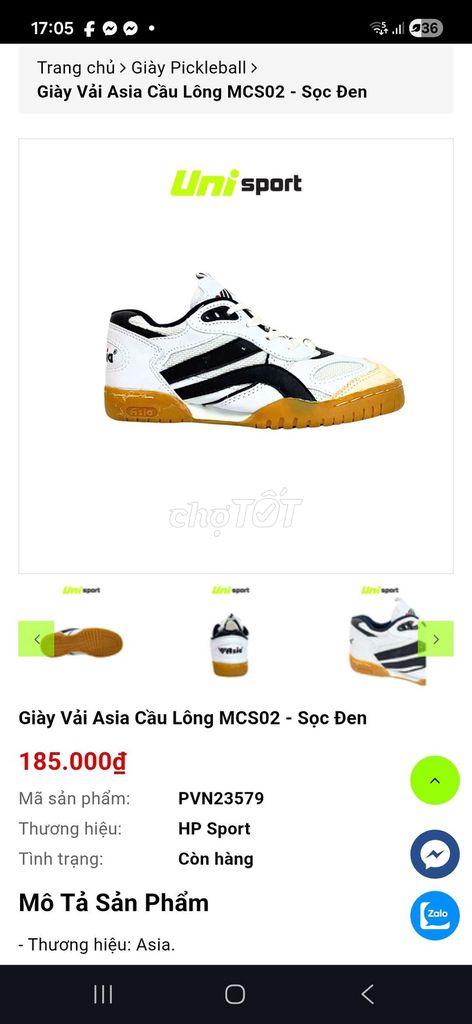 Giày cầu lông Asia Trắng Đen đã sử dụng. Mua bán Giày dép tại Quận Hoàn Kiếm Hà Nội được đăng bởi Nguyễn Văn Thắng  hình 1