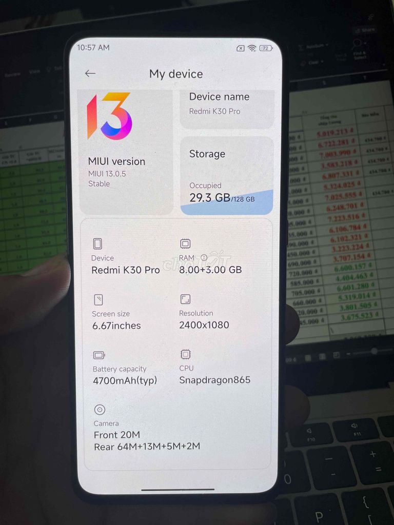 Xiaomi Redmi K30 Pro 128GB. Mua bán Điện thoại tại Huyện Mỏ Cày Nam Bến Tre được đăng bởi nguyenkhanh hình 1