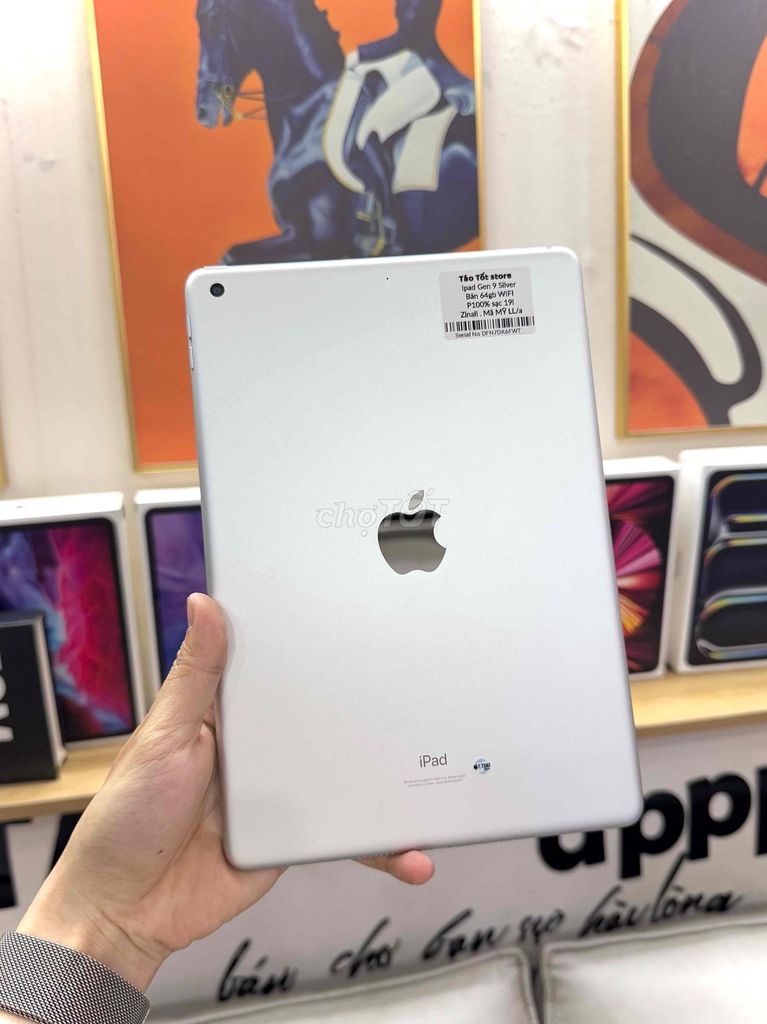 Ipad Gen 9 64G Wifi Silver đẹp 99% pin 100% sạc ít