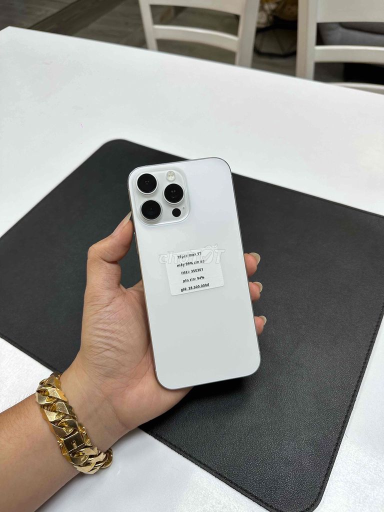 Apple iPhone 16 Pro Max 1TB Trắng 94%. Mua bán Điện thoại tại Thành phố Cà Mau Cà Mau được đăng bởi Duy Thái Apple hình 1