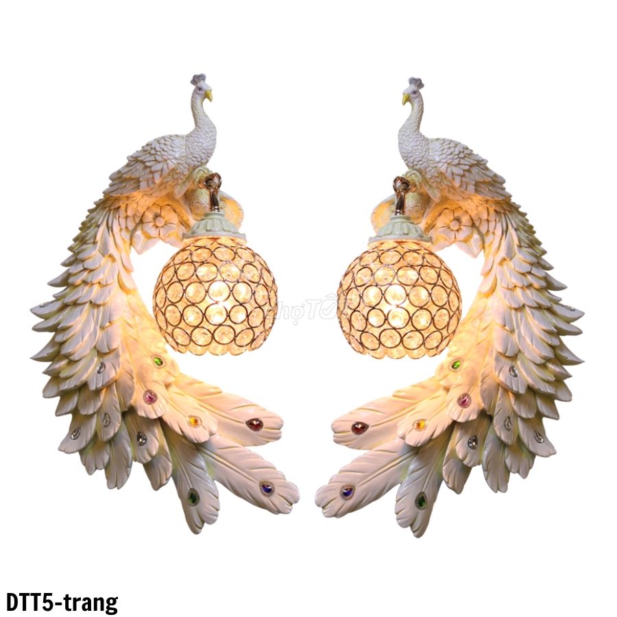 Cặp đèn trang trí tạo hình Chim Công (Có 6 màu)