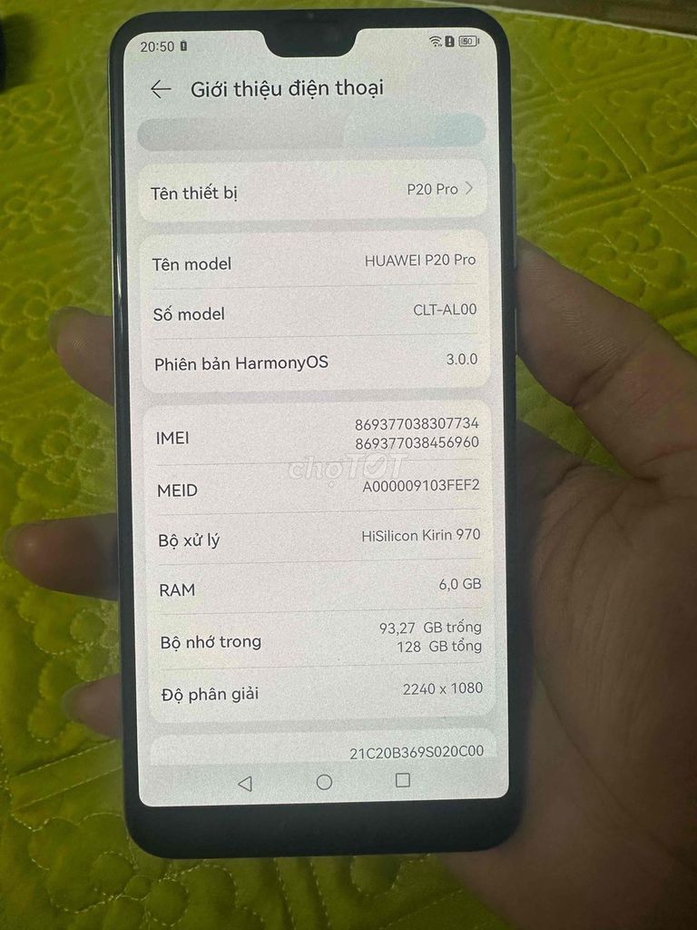 Huawei P20 Pro 128GB Đa sắc. Mua bán Điện thoại tại Huyện An Dương Hải Phòng được đăng bởi Đinh Quang Chiến  hình 1