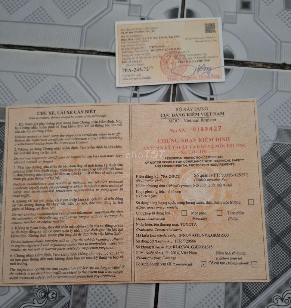 Inova 2014 J, chính chủ gia đình đang dùng. Mua bán Ô tô tại Huyện Củ Chi Tp Hồ Chí Minh được đăng bởi Nguyễn Hùng ôtô Củ Chi hình 11