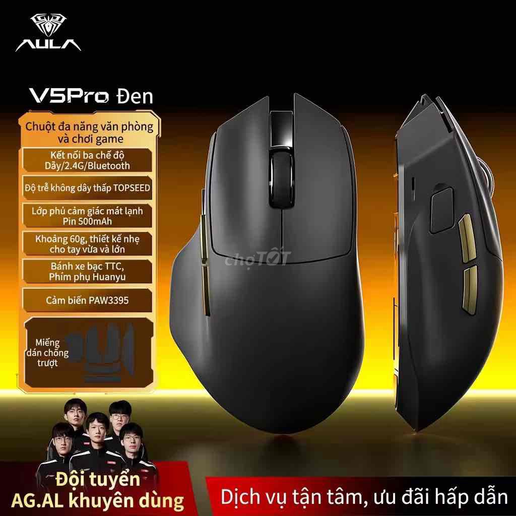 Chuột AULA V5 Pro Đen. Mua bán Phụ kiện (Màn hình, Chuột...) tại Quận Ngô Quyền Hải Phòng được đăng bởi Công Dũng hình 1