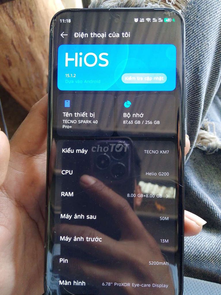 TECNO Spark 40 Pro+ 256GB Xám. Mua bán Điện thoại tại Thành phố Hà Tiên Kiên Giang được đăng bởi Nguyễn Phạm Bảo Bảo hình 1