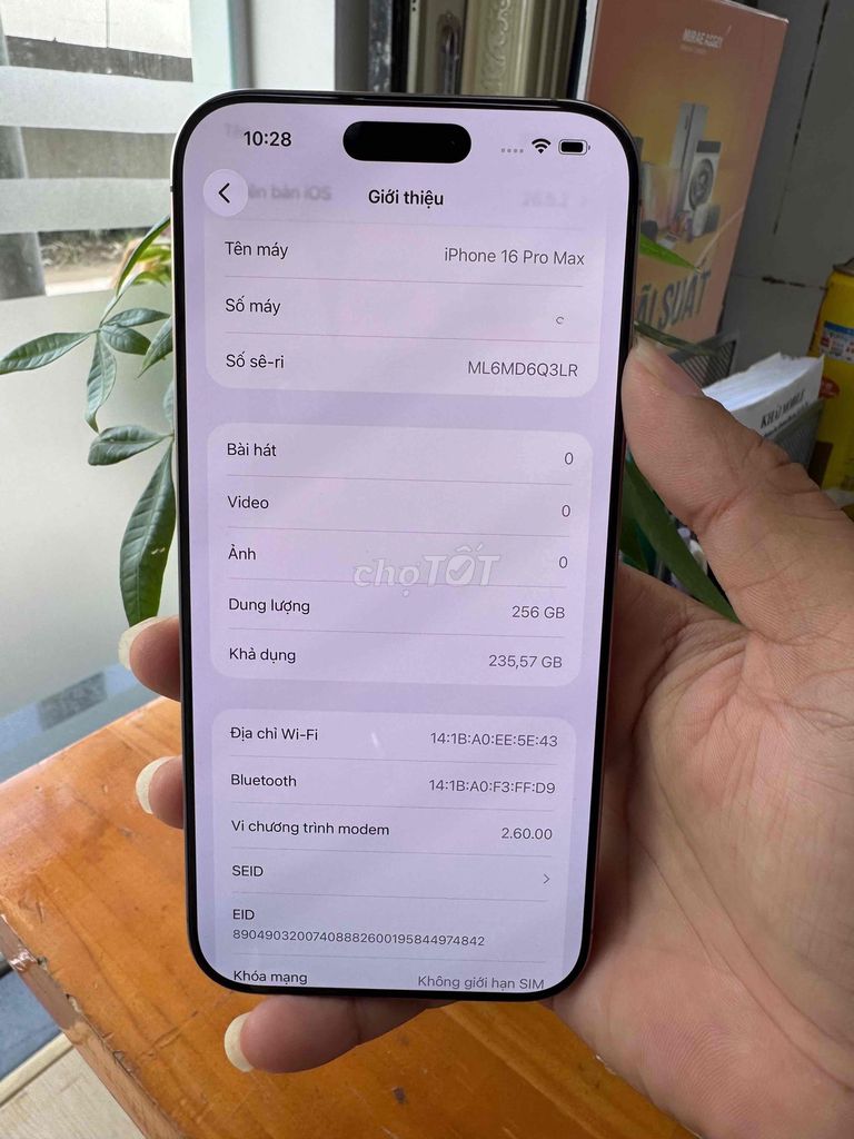 16 Pro Max 256GB vn/a sa mạc zin óc sạc it. Mua bán Điện thoại tại Quận Ninh Kiều Cần Thơ được đăng bởi Khải mobile hình 1