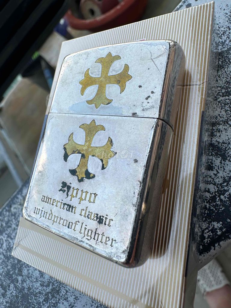 Bật lửa Zippo mạ bạc Cross. Mua bán Đồ sưu tầm, đồ cổ tại Quận Gò Vấp Tp Hồ Chí Minh được đăng bởi Taichen hình 1