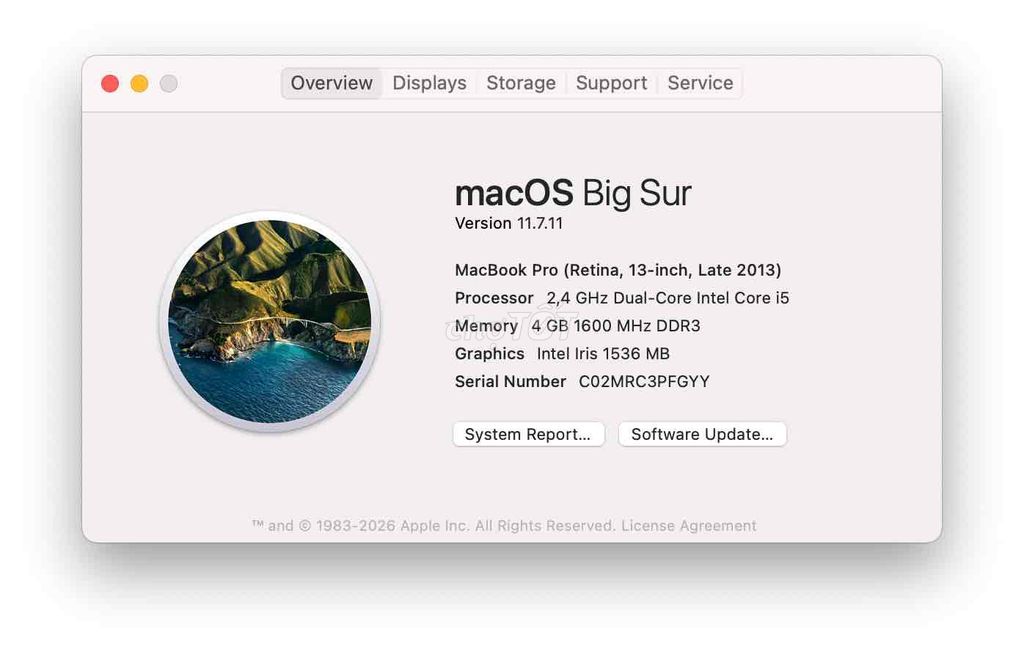 Apple MacBook Pro Retina i5 13.3 inch 4GB/128GB. Mua bán Laptop tại Thành phố Biên Hòa Đồng Nai được đăng bởi Bùi Lương Duy Vân Vũ hình 1
