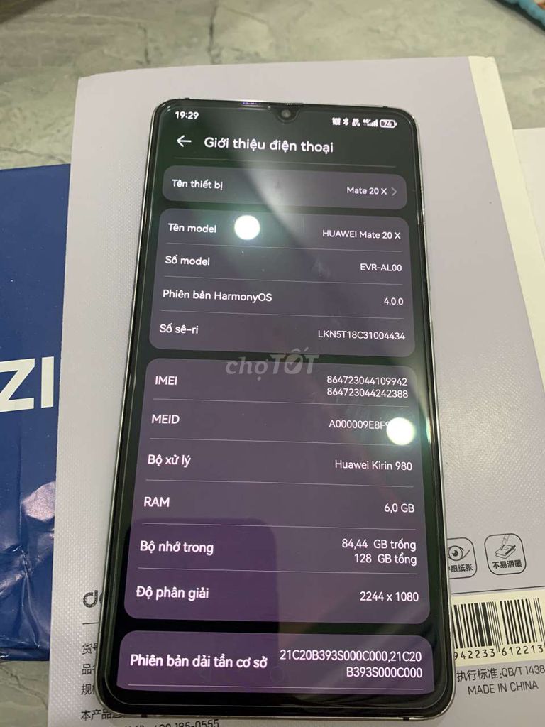 Huawei Mate 20X 6/128GB pin 5000mAh gl