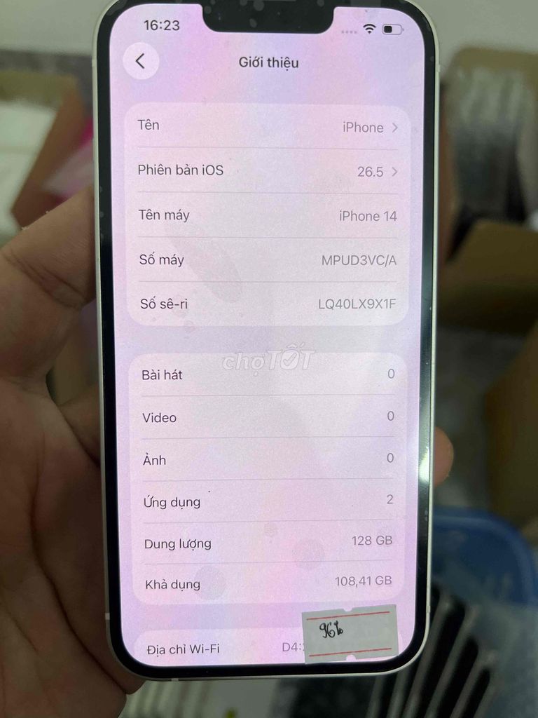 iPhone 14 128GB Trắng quốc tế MDM có khay sim. Mua bán Điện thoại tại Huyện Kim Sơn Ninh Bình được đăng bởi Keng  hình 1