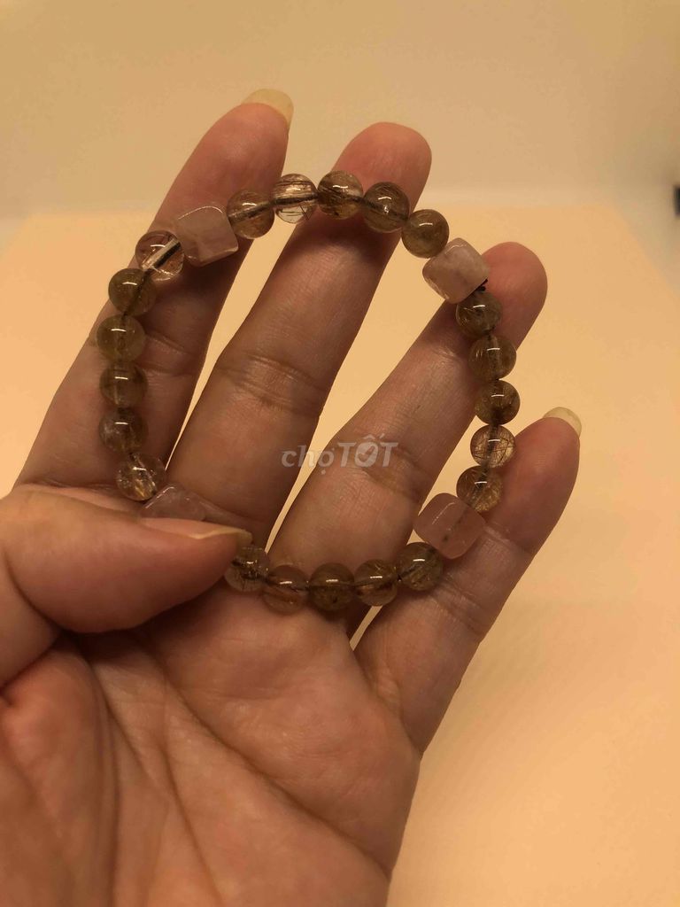 Vòng tay Thạch anh tóc đá thiên Nâu Hồng. Mua bán Đồ sưu tầm, đồ cổ tại Quận Tân Bình Tp Hồ Chí Minh được đăng bởi Xu Xu 68 hình 1