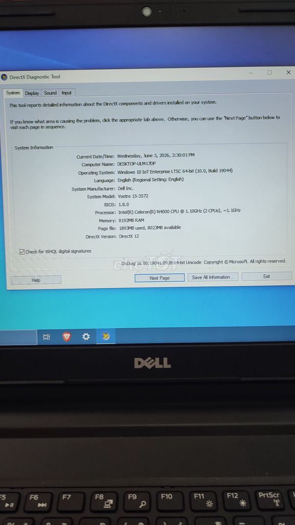 Dell Vostro 15 3572 N4000 8GB/120GB. Mua bán Laptop tại Quận Thanh Xuân Hà Nội được đăng bởi Chí Nguyễn hình 1
