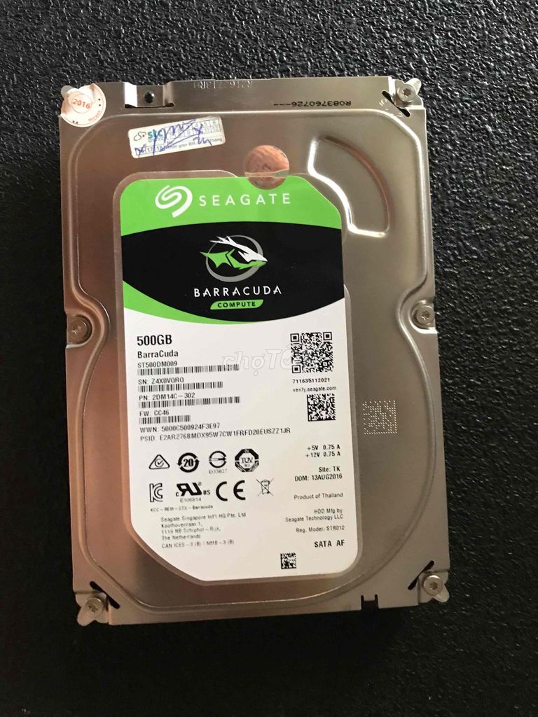 Ổ cứng Seagate Barracuda 500GB SATA AF. Mua bán Linh kiện (RAM, Card...) tại Huyện Châu Thành Tiền Giang được đăng bởi LIUBIE hình 1