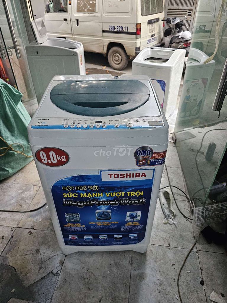 Máy giặt toshiba 9kg, giặt vắt êm, bảo hành 3 thag