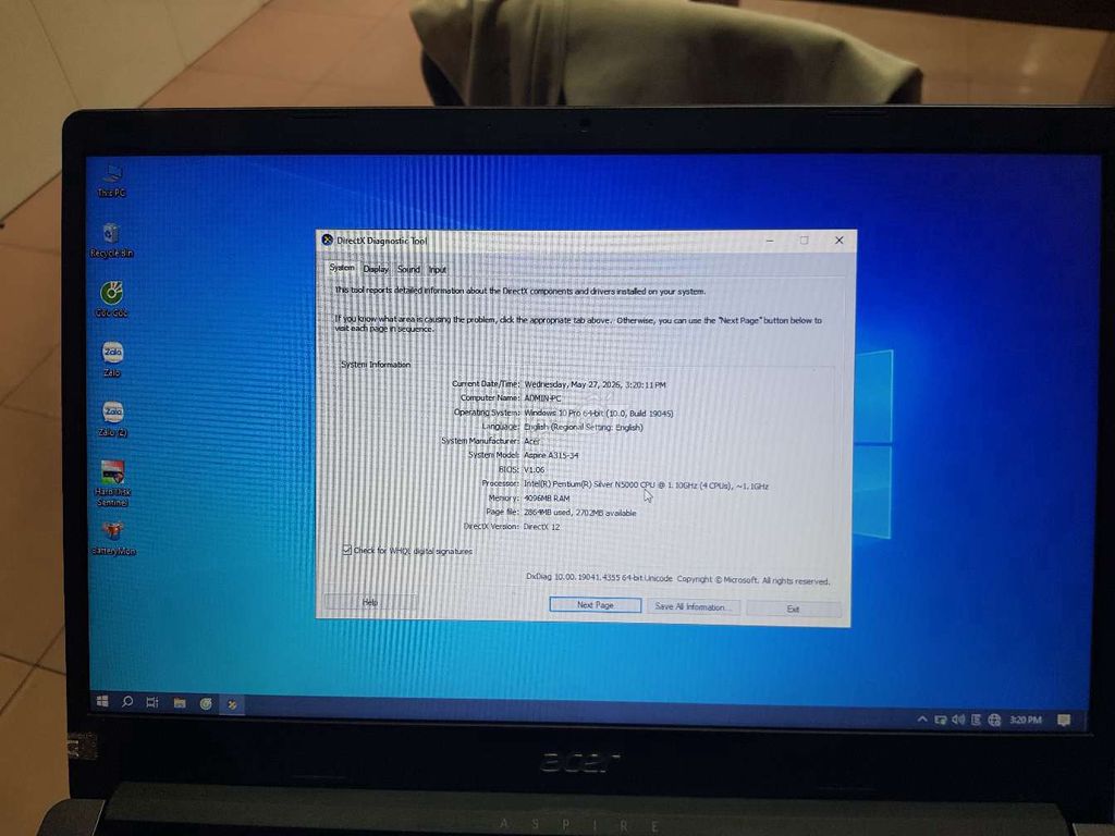 Acer Aspire A315-34 Pentium N5000 4GB/128GB. Mua bán Laptop tại Quận Tân Phú Tp Hồ Chí Minh được đăng bởi Lơi hình 1