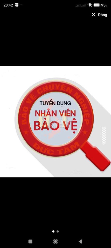 BẢO VỆ THỜI VỤ ĐI LÀM NGAY CẦN CCCD