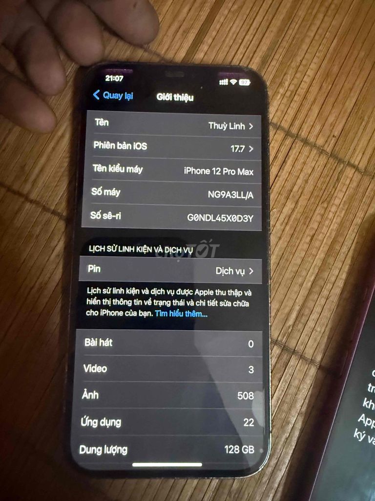 Apple iPhone 12 Pro Max 128GB Xám. Mua bán Điện thoại tại Thành phố Tam Điệp Ninh Bình được đăng bởi Quang Thanh hình 1