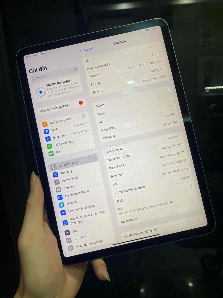 Apple iPad Pro 11 inch 512GB Xám. Mua bán Máy tính bảng tại Quận Hoàng Mai Hà Nội được đăng bởi Nguyễn Xuân Mạnh hình 1