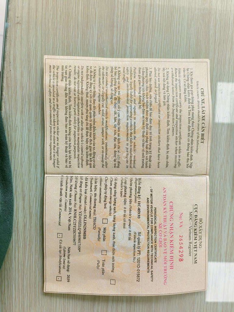 Ollin 2, 5t đời 2014 máy rin lạnh mát phanh hơi. Mua bán Xe tải, xe ben tại Huyện Thăng Bình Quảng Nam được đăng bởi Việt Thái hình 6