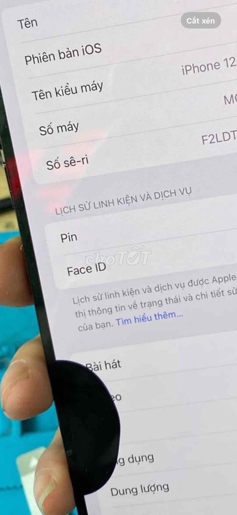 Màn zin mực bóc iphone 12 promax zin kính như hinh