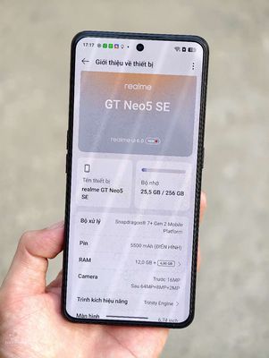 realme GT Neo5 SE 12/256GB Đen cũ có cấn pin 5500