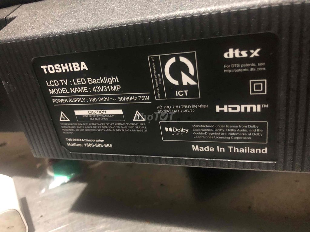 Smart Tivi Toshiba 43 inch mới mua được 3 tháng