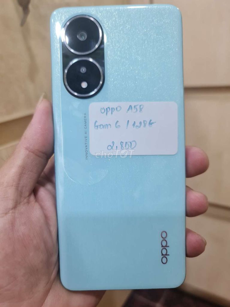 Oppo A58 128GB Xanh ngọc 6GB. Mua bán Điện thoại tại Thành phố Biên Hòa Đồng Nai được đăng bởi Lehoang Minhphu hình 1