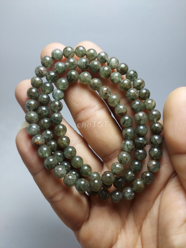Vòng tay Đá thạch anh tóc xanh 7li. Mua bán Đồ sưu tầm, đồ cổ tại Huyện Vĩnh Cửu Đồng Nai được đăng bởi Đam mê hình 1