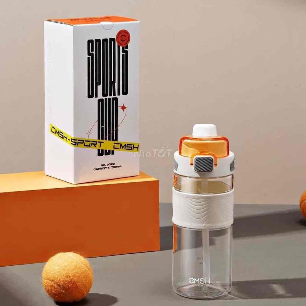 Bình nước kèm ống hút 700ml hãng SPORT CMSH