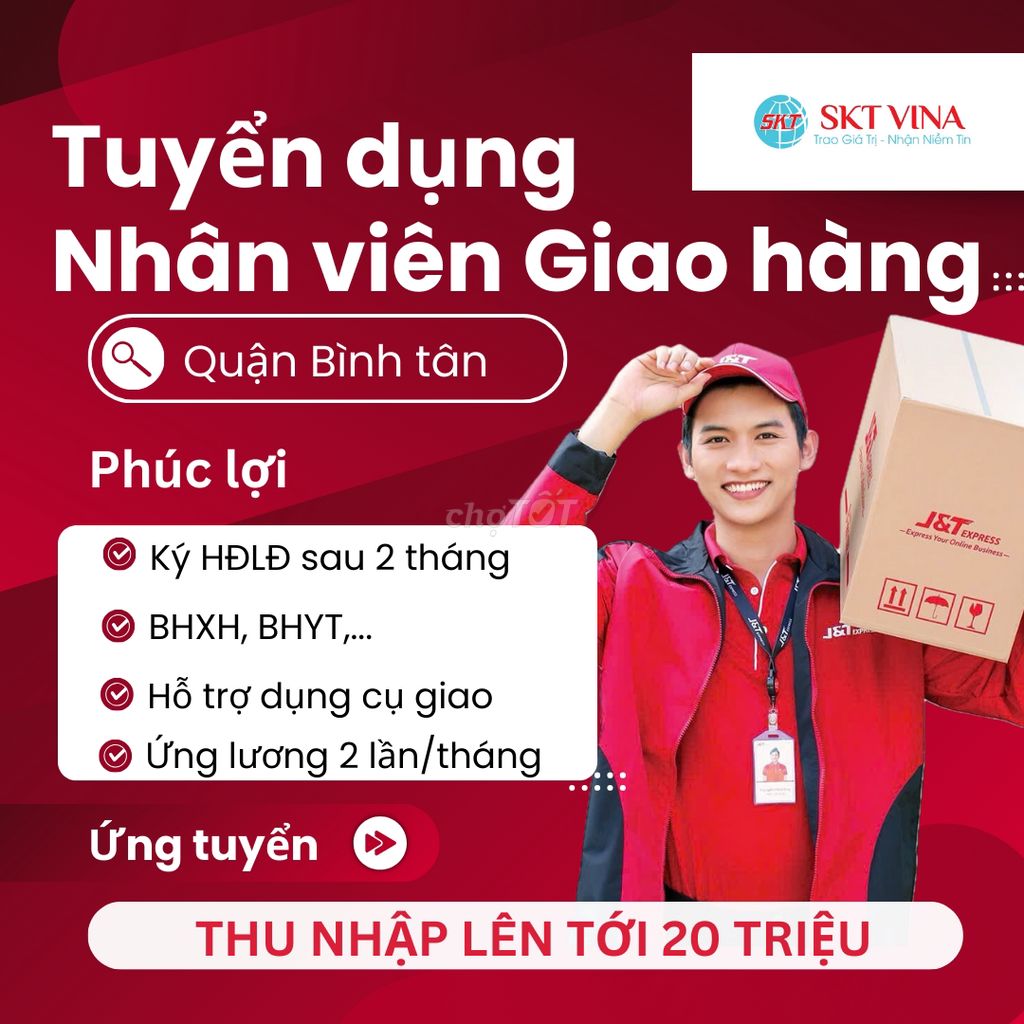 TUYỂN NHÂN VIÊN GIAO HÀNG CHẠY TUYẾN CỐ ĐỊNH HCM