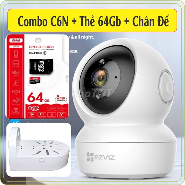 Camera wifi không dây Ezviz C6n kèm thẻ 64G 479k