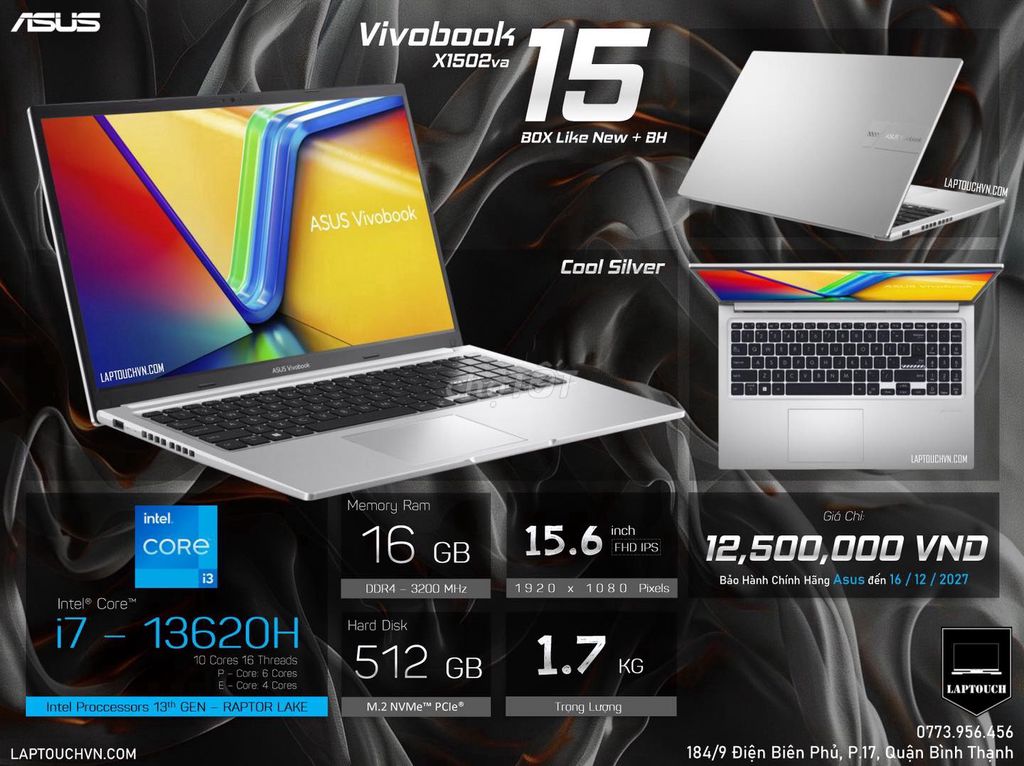 Asus Vivobook 15 X1502va [ Box Like New + BH Dài ]. Mua bán Laptop tại Quận Bình Thạnh Tp Hồ Chí Minh được đăng bởi Cửa Hàng Máy Tính Laptouch VN hình 1