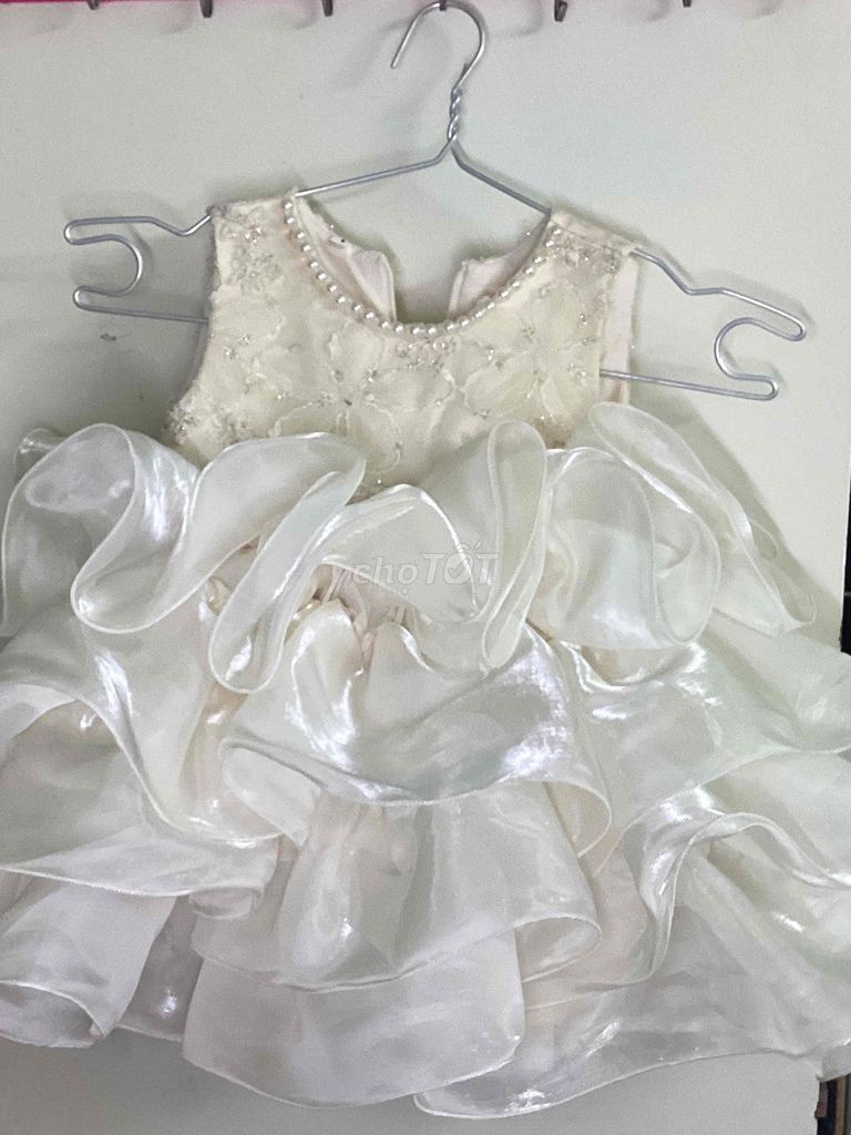 Đầm công chúa nữ voan ren Trắng kem. Mua bán Mẹ và bé tại Huyện Bình Chánh Tp Hồ Chí Minh được đăng bởi Mẹ Zenny hình 1
