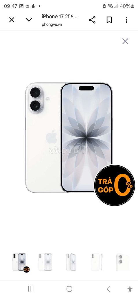 Apple iPhone 17 256GB Bạc Mới. Mua bán Điện thoại tại Huyện Bình Chánh Tp Hồ Chí Minh được đăng bởi Trần thị hương hình 1