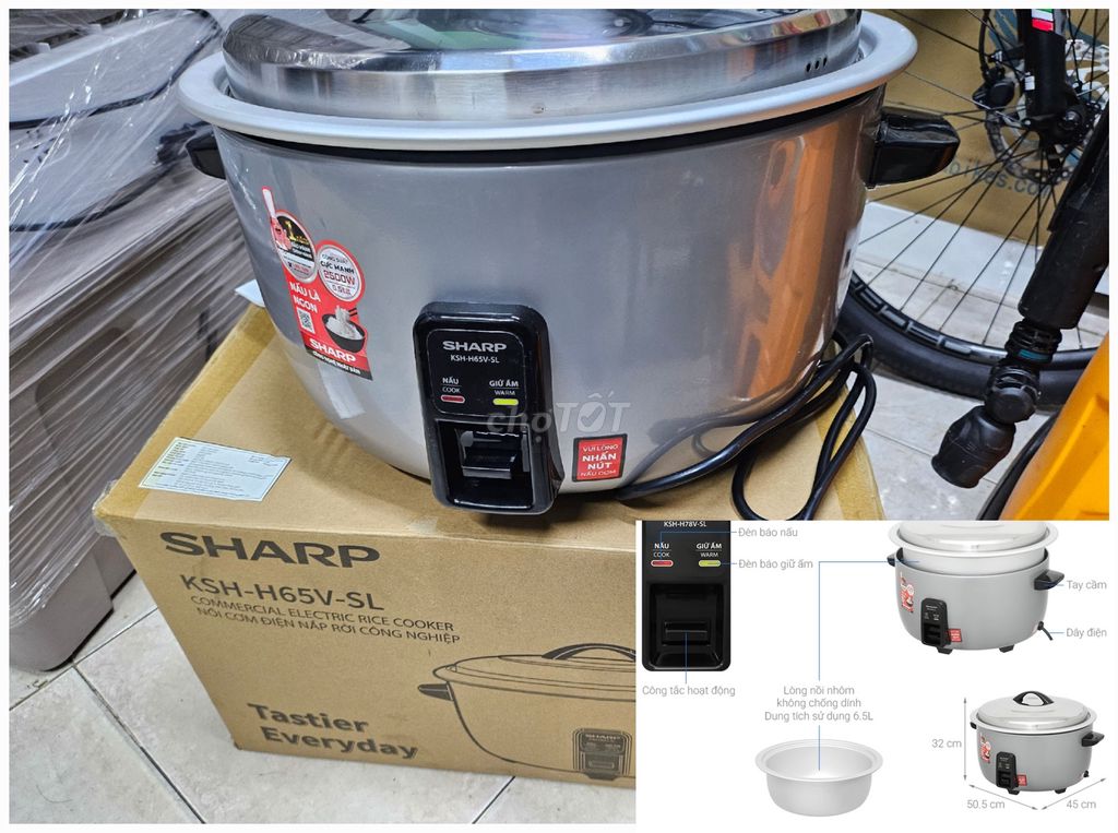 Nồi cơm điện siêu to Sharp KSH-H65V-SL 6.5L Giá rẻ. Mua bán Bếp, lò, đồ điện nhà bếp tại Quận 1 Tp Hồ Chí Minh được đăng bởi KIM Merchant hình 1