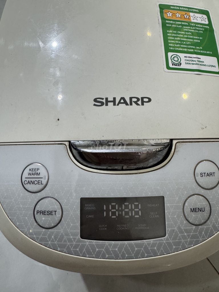 Nồi cơm điện Sharp KS-COM180EV-GY Trắng 1.8 Lít. Mua bán Bếp, lò, đồ điện nhà bếp tại Thành phố Thủ Đức Tp Hồ Chí Minh được đăng bởi Khánh Hà hình 1