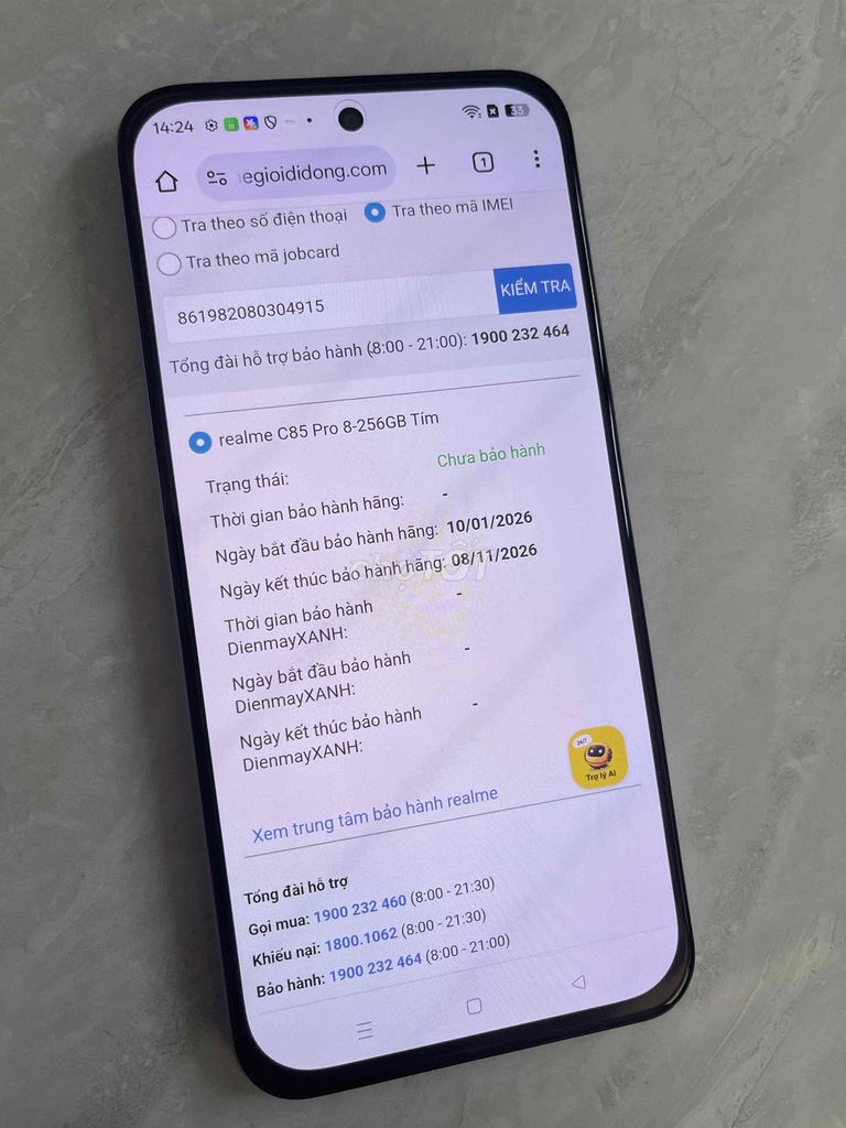 Realme C85 Pro 256GB zin đẹp keng BH TGDD 11/2026. Mua bán Điện thoại tại Quận 8 Tp Hồ Chí Minh được đăng bởi Thanh Tâm Mobile hình 1