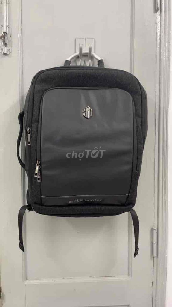 Ba lô Arctic Hunter, vải PU, màu đen