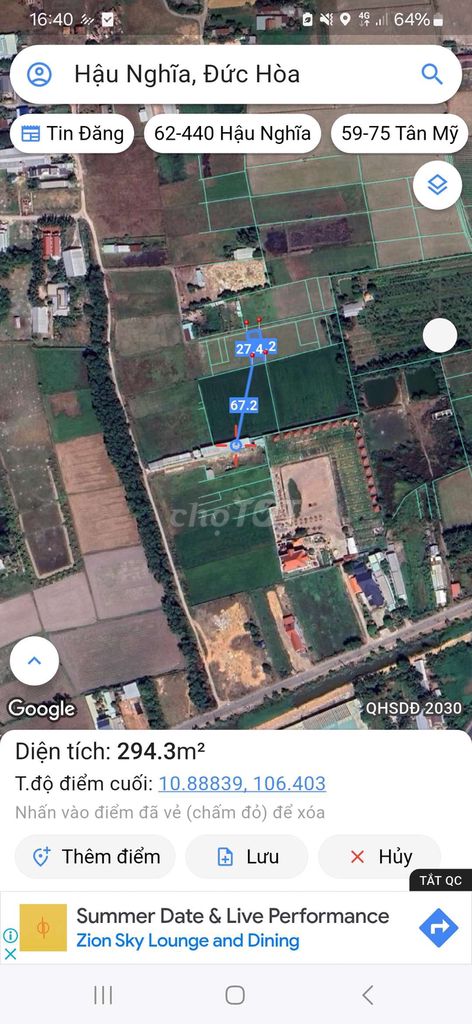 Cần bán lô đất Thị Trấn Hậu Nghĩa