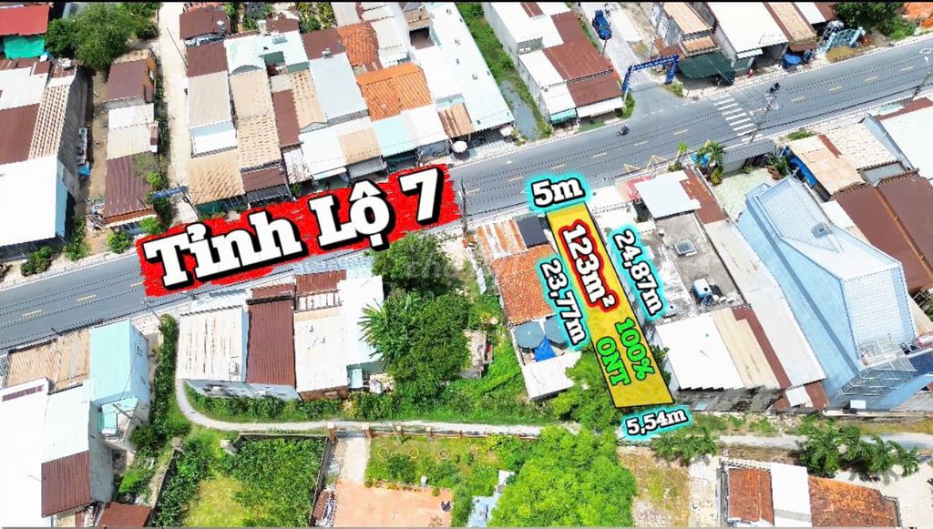 Дом 5x25м на первой линии, шоссе Тинь Ло 7, Бау Дьеу, Кучи