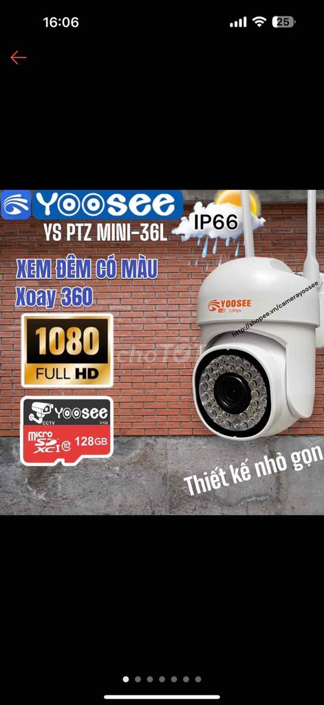 Camera Yoosee IP ngoài trời 6Mp siêu nét