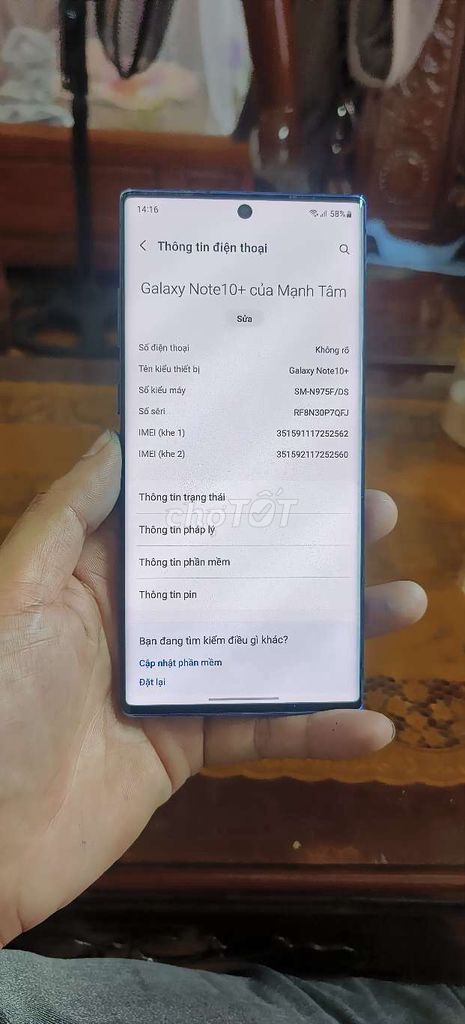 Samsung Note 10 Plus 256GB Xanh. Mua bán Điện thoại tại Huyện Yên Mô Ninh Bình được đăng bởi Mạnh Tâm hình 1