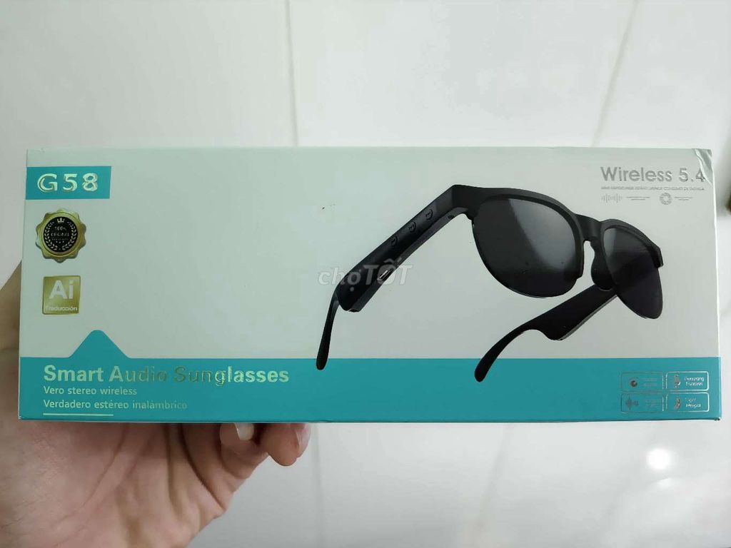 Kính râm thông minh Realfit G58 Đen. Mua bán Thiết bị đeo thông minh tại Thành phố Bến Tre Bến Tre được đăng bởi Bắp Store hình 1