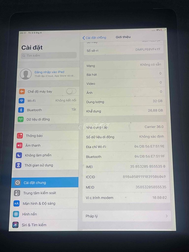 Apple iPad Air  32GB Xám. Mua bán Máy tính bảng tại Quận 8 Tp Hồ Chí Minh được đăng bởi ngothanhdieungo hình 1